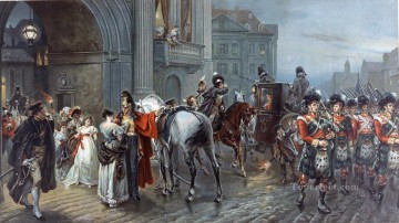  Militar Arte - Convocado a Waterloo Bruselas la madrugada del 16 de junio de 1815 Robert Alexander Hillingford escenas de batalla históricas Guerra Militar